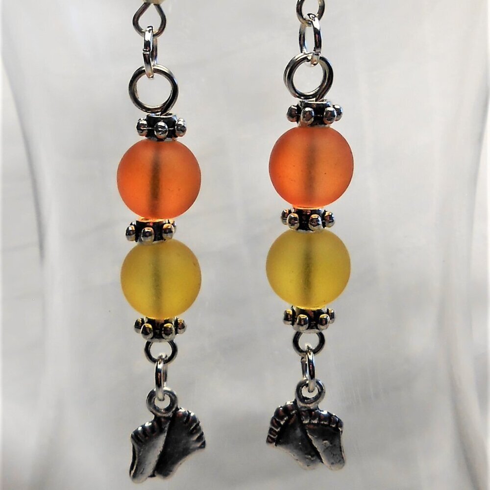 No 467 Handmade earrings with Tibetan silver charms